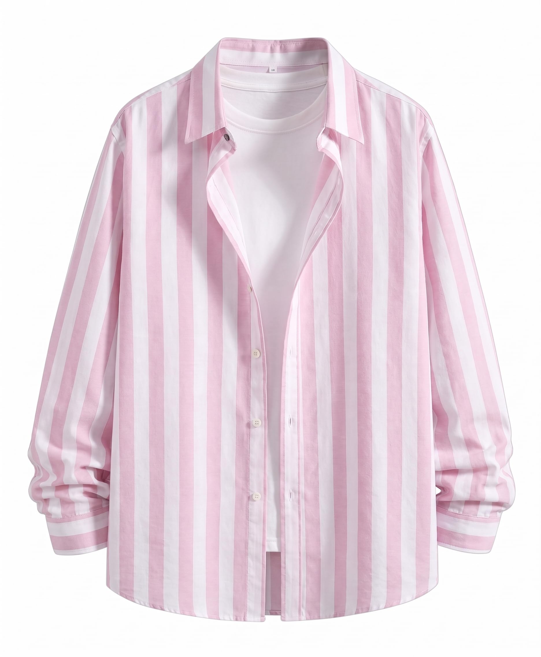 IndoPrimo Men's Pink Striped Cotton Shirt - Image 1