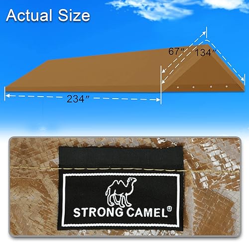 Miniatura 3 de Strong Camel Cubierta de toldo de repuesto para cochera de 10 x 20 pies, tela de polietileno para tienda de campaña, refugio de garaje, cubierta de