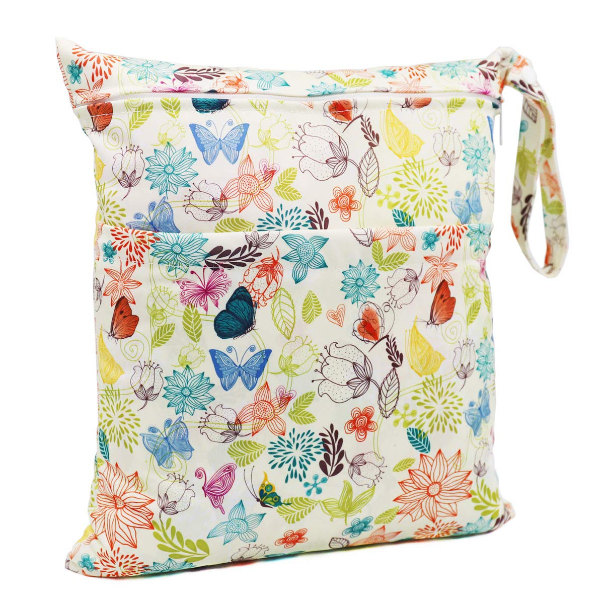 Bolsa de Pañales, 2 PCS Impermeable Reutilizable Lavable, Organizador de Maquillaje para Viajes, Playa, Piscina, Gym Con 2 Cremalleras para Mamá y Bebé (Amarillo)