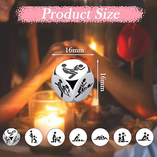 Miniatura 10 de LETAJOY Food Decision Dice,Valentines Day Gifts for Him Her Date Night Dice for Couples Dinner Choice Dice Metal for Boyfriend Girlfriend