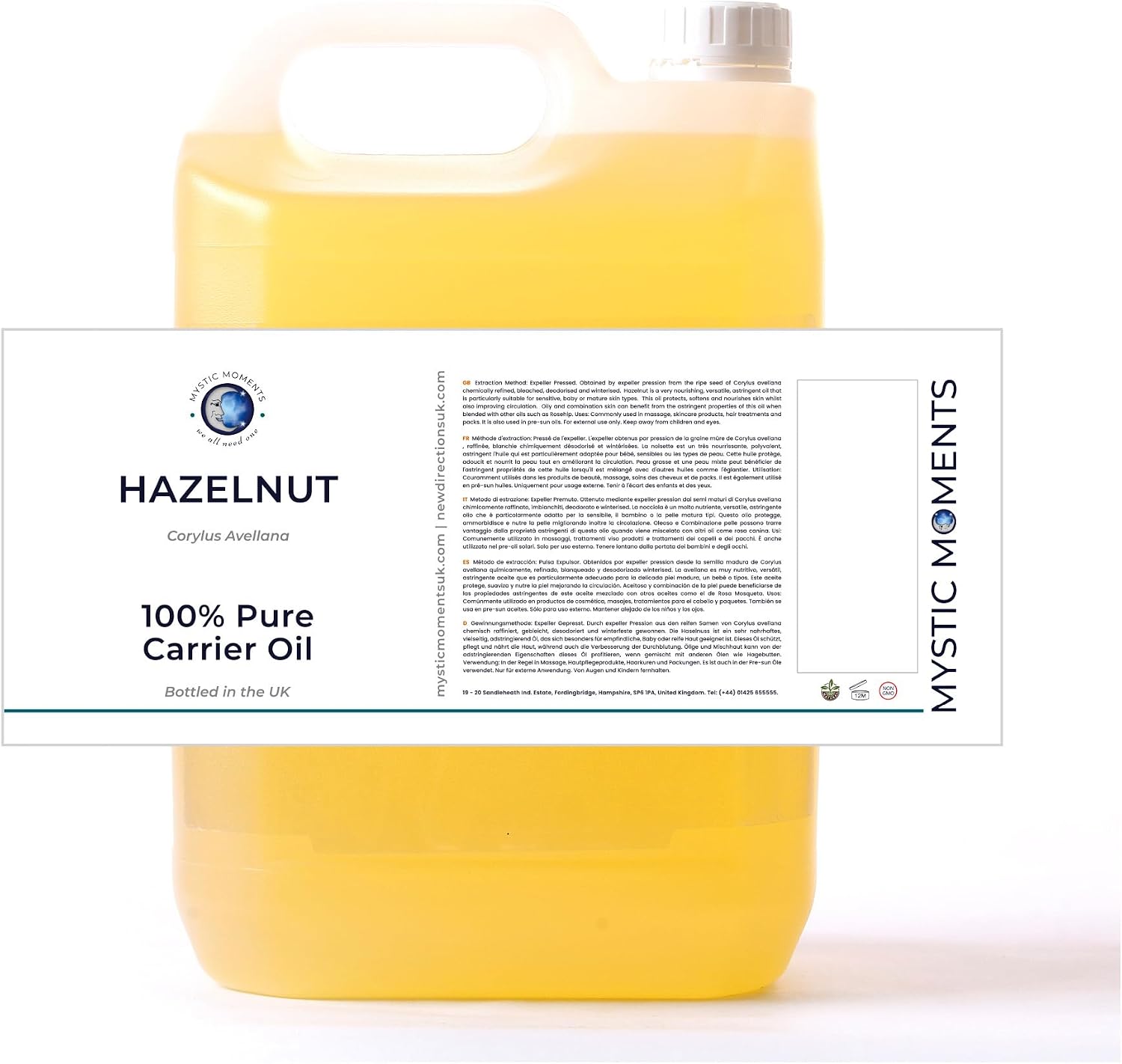 Mystic Moments | Hazelnut Carrier Oil | 5 Litres