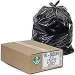Aluf Plastics - RL-3036XH 20-30 Gallon Trash Can Liners (100 Count) - 30 x 36 - Thick 1.5 MIL Equivalent Black Trash Bags for Bathroom, Kitchen, Office, Industrial, Commercial, Recycling and More