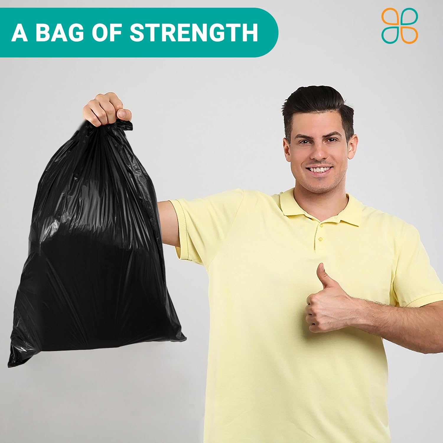 PlasticMill Heavy Duty Trash Bags - Black Garbage Bags - Plastic Trash Bags - Tall Trash Bags, Trash Can Liners - 40-45 Gallon Large Kitchen Trash Bags, 1.5 Mil, 38"x46" (100-Count)