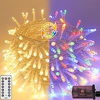 Vista 20 de Guirnalda de luces extralargas para interiores y exteriores, 200 luces LED mejoradas de Navidad, impermeables, 8 modos de enchufe, alambre