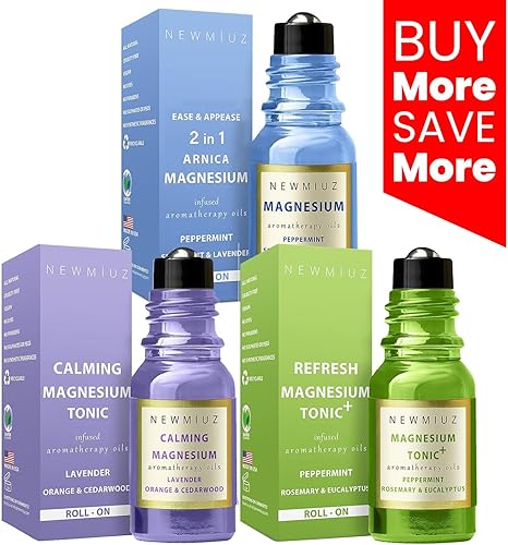 Miniatura 2 de Mezcla de aceite esencial roll-on para dolor de cabeza, menta y lavanda con lavanda calmante de cedro naranja y alivio del dolor de cabeza, menta,