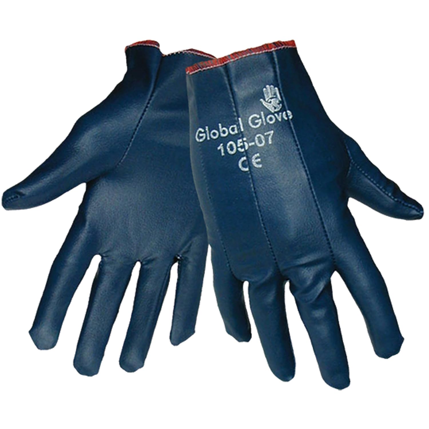 Global Glove 105 Nitrile Impregnated Dipped Glove, Work, Extra Small, Light Blue (Case of 144