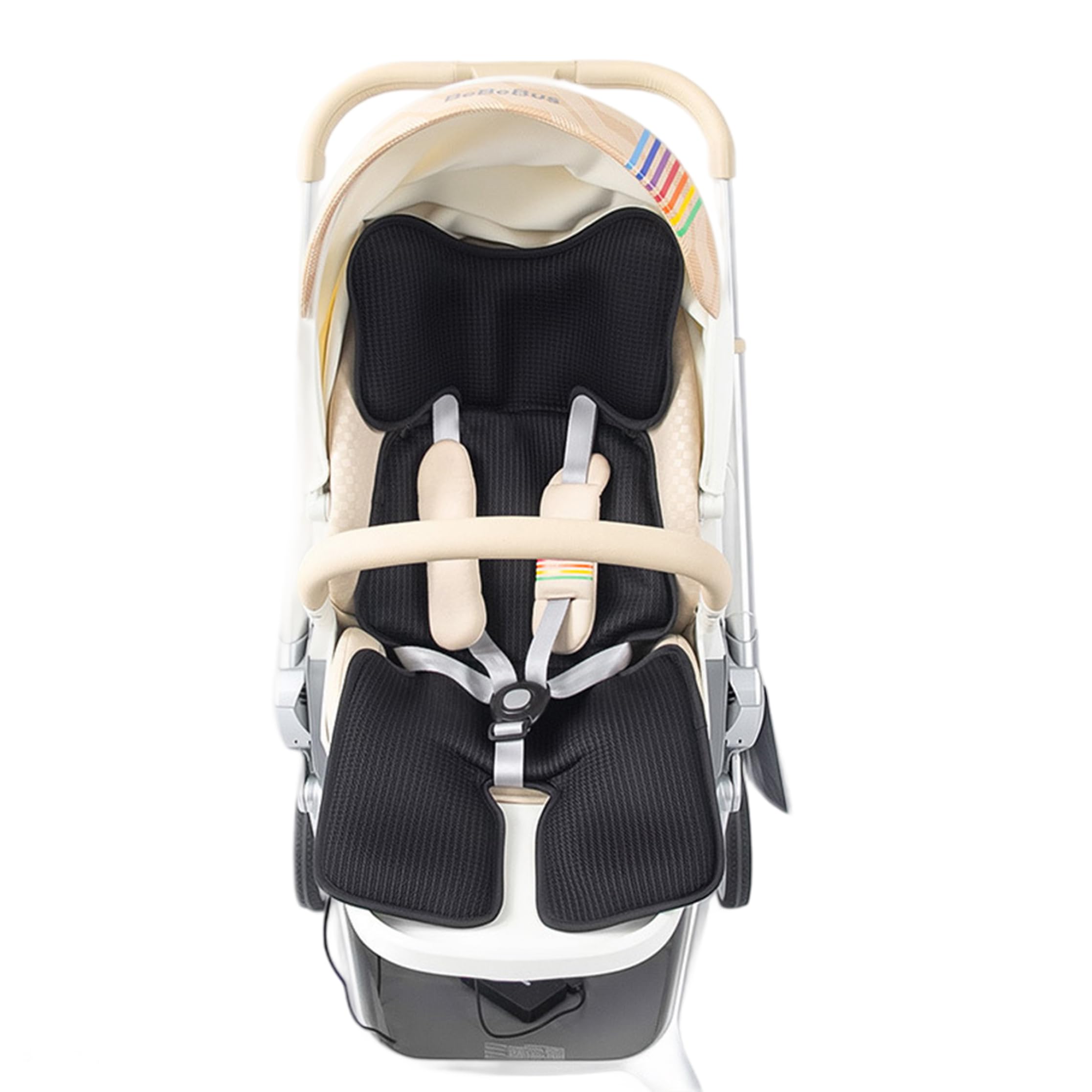 Tappetino di raffreddamento per passeggino, 32 × 15 pollici Tappetino di raffreddamento per bambini 3 velocità e 4 ventilatore incorporato Cuscino di ventilazione alimentato tramite USB Elementi