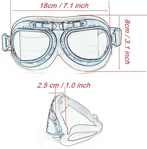Miniatura 6 de LILSIS Gafas de motocicleta para hombres y mujeres, gafas vintage de motocicleta para aviador, piloto, scooter