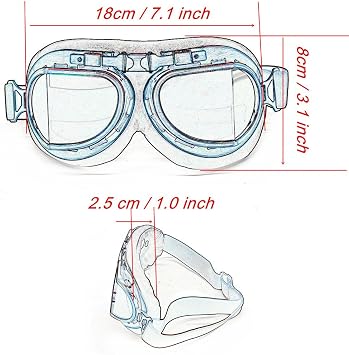 Vintage Motorcycle Goggles for Half Helmet