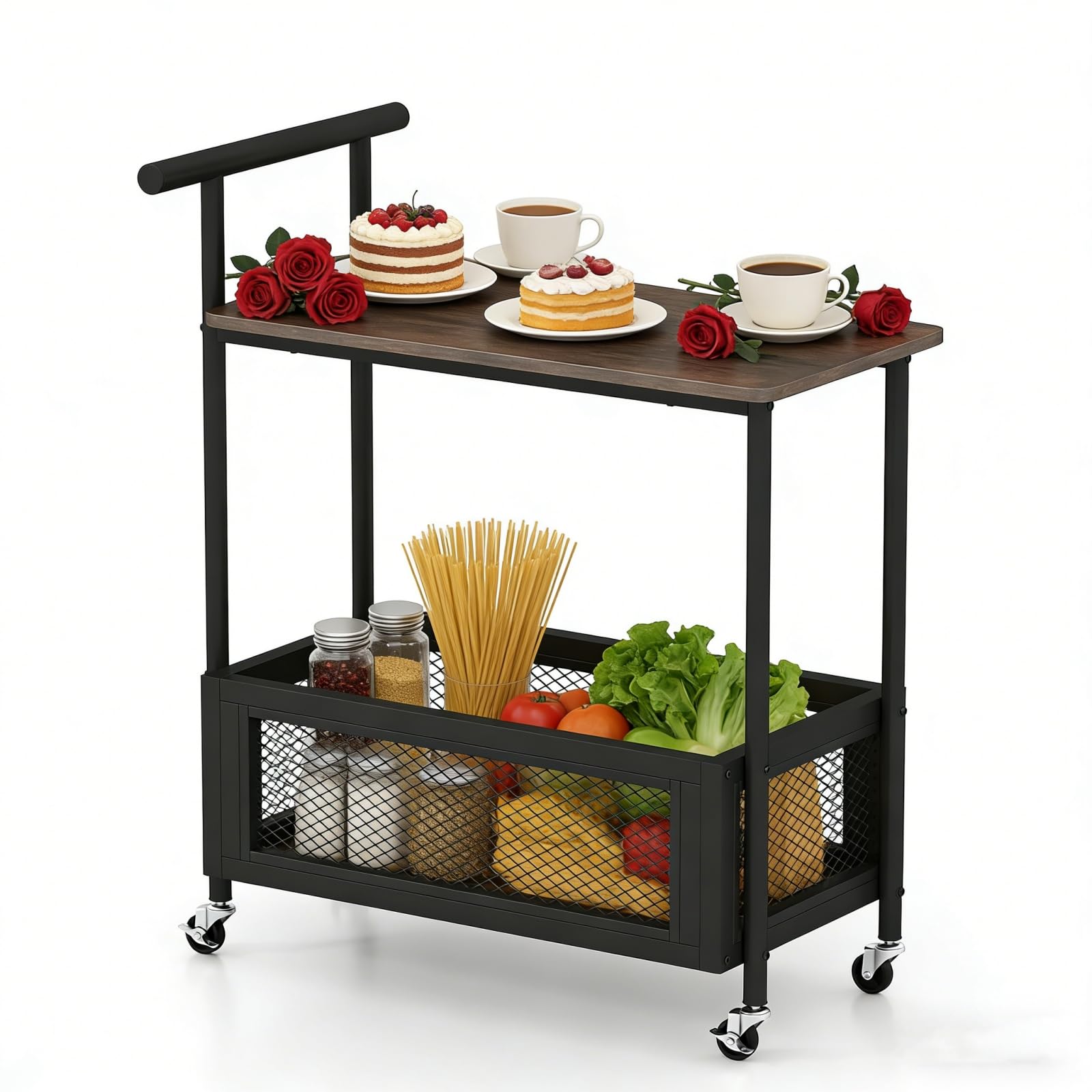 LIFEZEAL Carrello Cucina Salvaspazio con Ruote, Scatola, Manico, Stretto