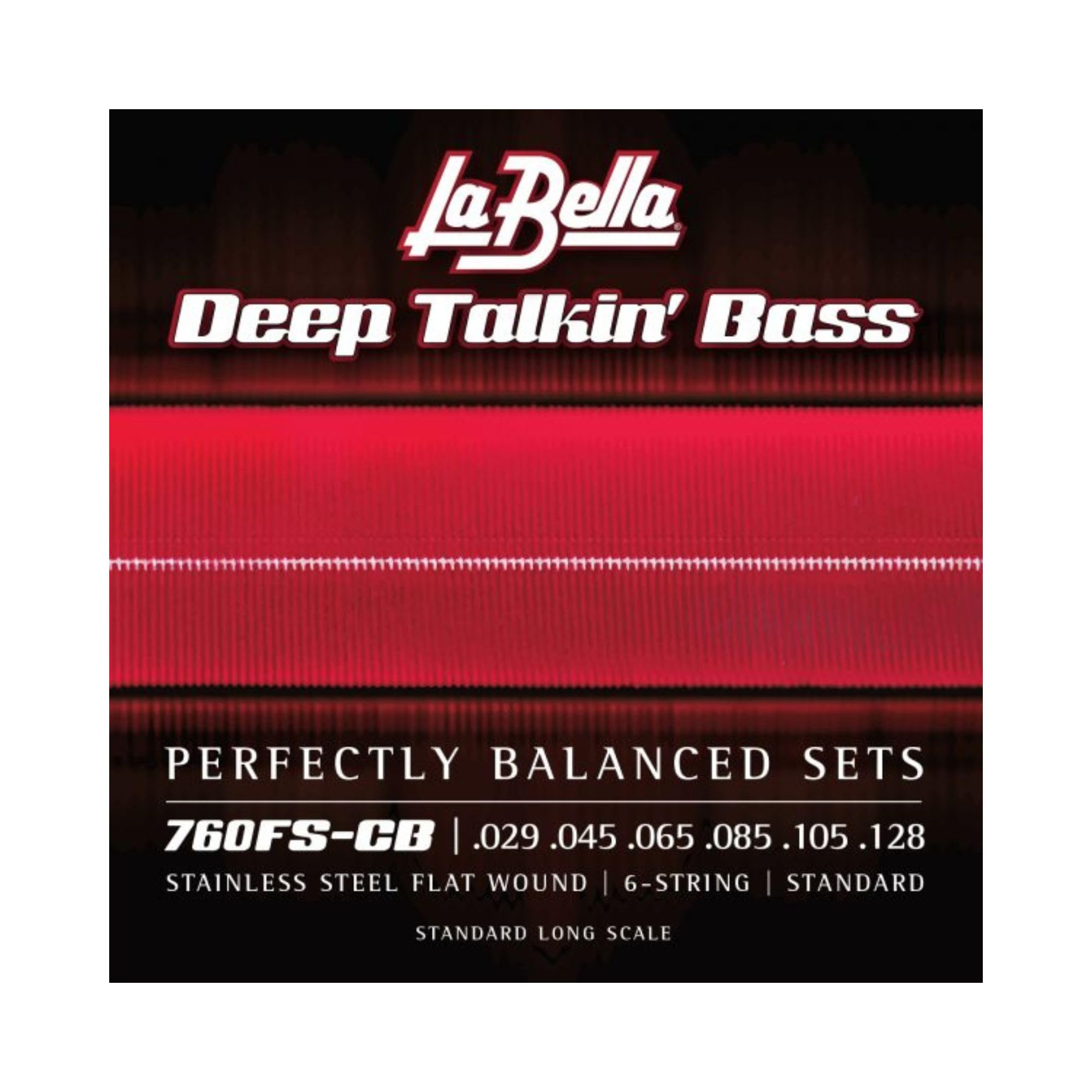 La Bella 760FS-CB Deep Talkin' Bass Stainless Steel Flat Wound - Standard Long Scale Bass Guitar Strings 29-128