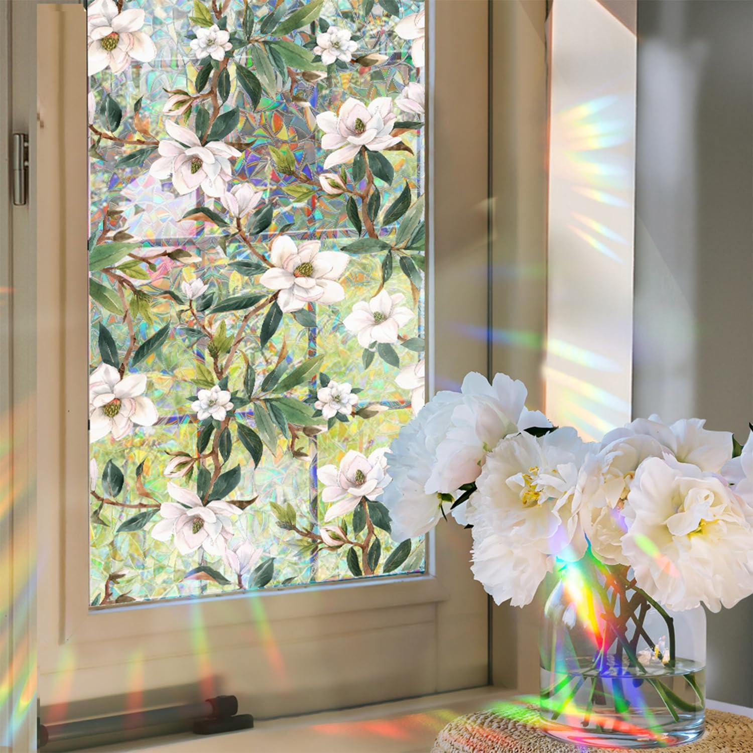 WBQMUNY Rainbow Window Privacy Film,Iridescent Window Film,Static Cling Window Sticker,Suncatcher Window Cover 17