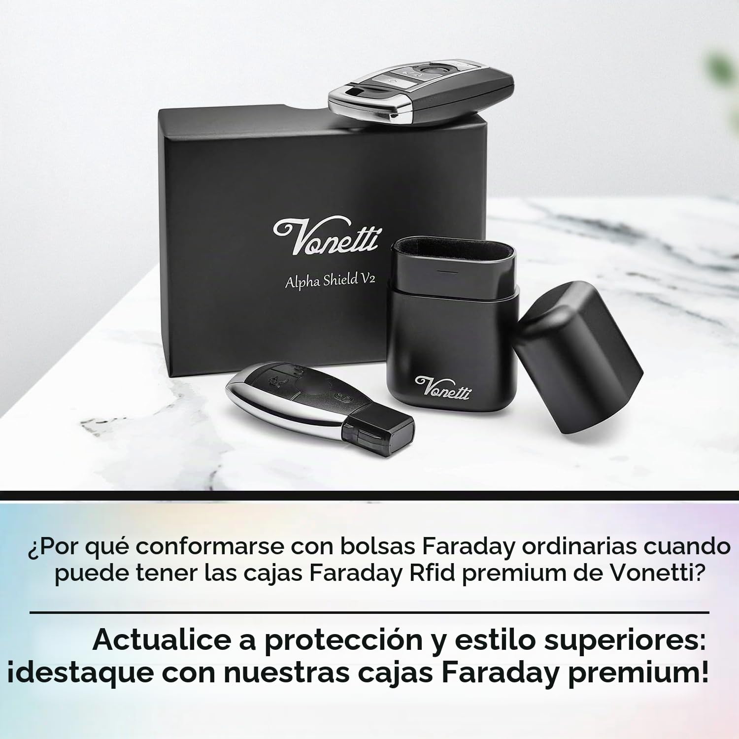 Caja de bloqueo de señal RFID premium - Escudo de señal de Faraday para llave de coche inteligente, estuche de bloqueo RFID