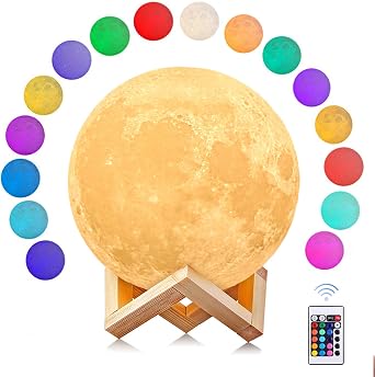 Uten Moon Lamp, 3D Print LED Moon Light Lamp, Dimmable Touch Control [Energy Class G]