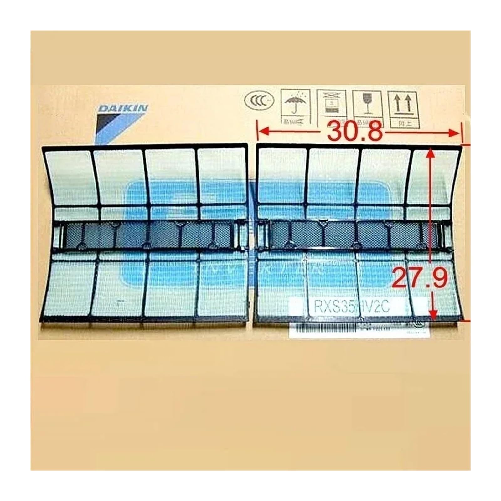 Filtro Di Ricambio Da 2 Pezzi, Compatibile Con Daikin, Condizionatore D'aria FTXH35 FTXD35 25FV2C FTXS35DV2C(2Pcs UP-Tita filter)