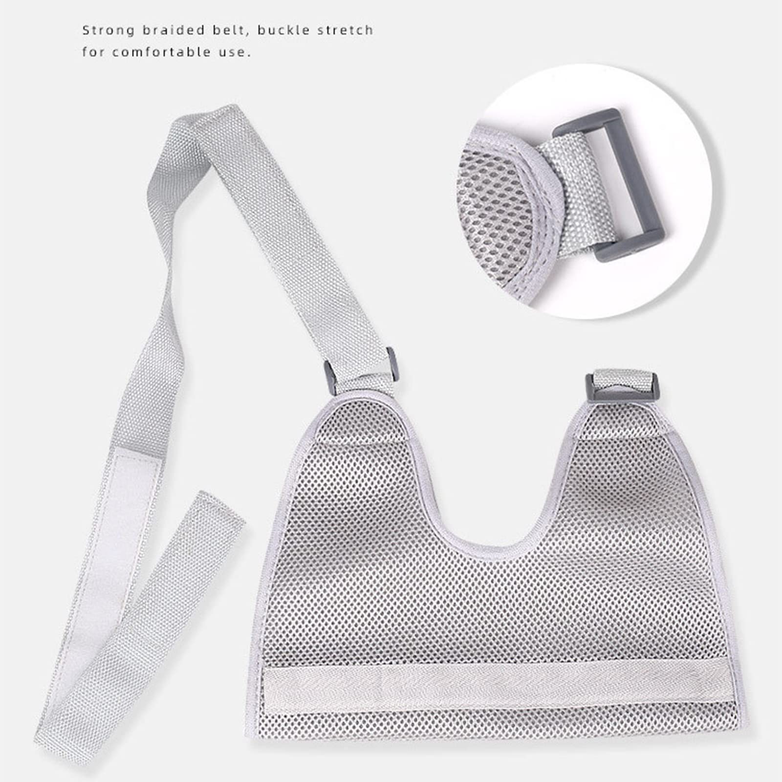 Cabestrillo de malla para brazo, correa de soporte médico con cojines de hombro suaves, soporte de hombro ligero, ajustable y transpirable para mujeres y hombres, se adapta al brazo izquierd