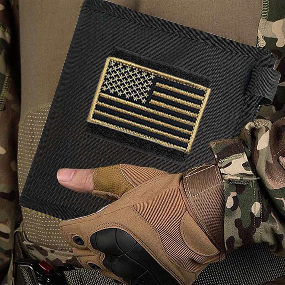 LZBMIEF Tactical Map Case Multifunctional Map Pouch with Pen EDC Tool Holder Map Protector Foldable Map Storage Bag with Clear Window for Reading Map while Outdoors or Hiking (Black)