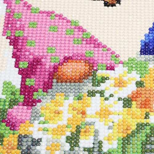 Miniatura 4 de NAIMOER Kits de arte de diamantes de gnomos para adultos, flores y carritos de taladro completo, kits de arte de diamantes, flores de diamante 5D y