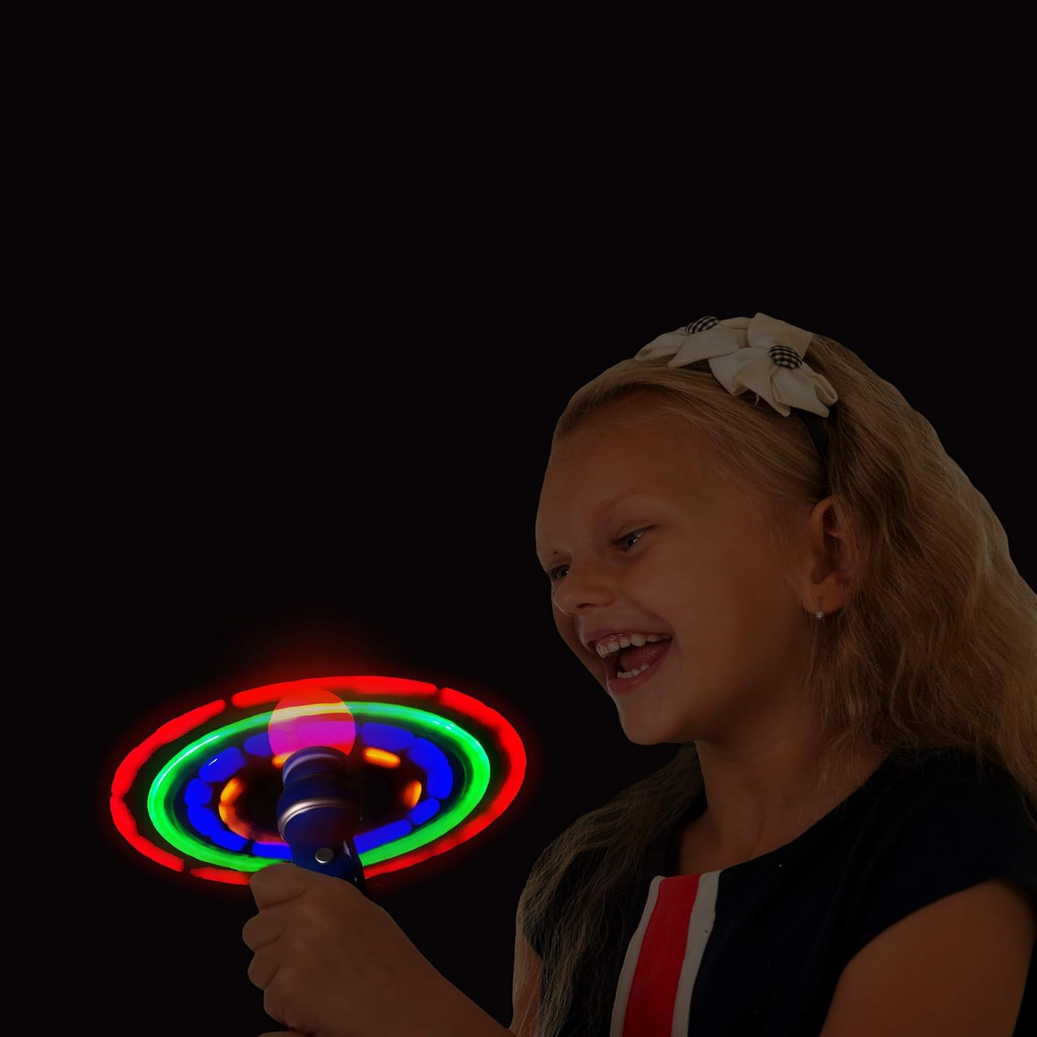 Hand-Held LED Light Up Galaxy Spinner with Flashing LED Lights