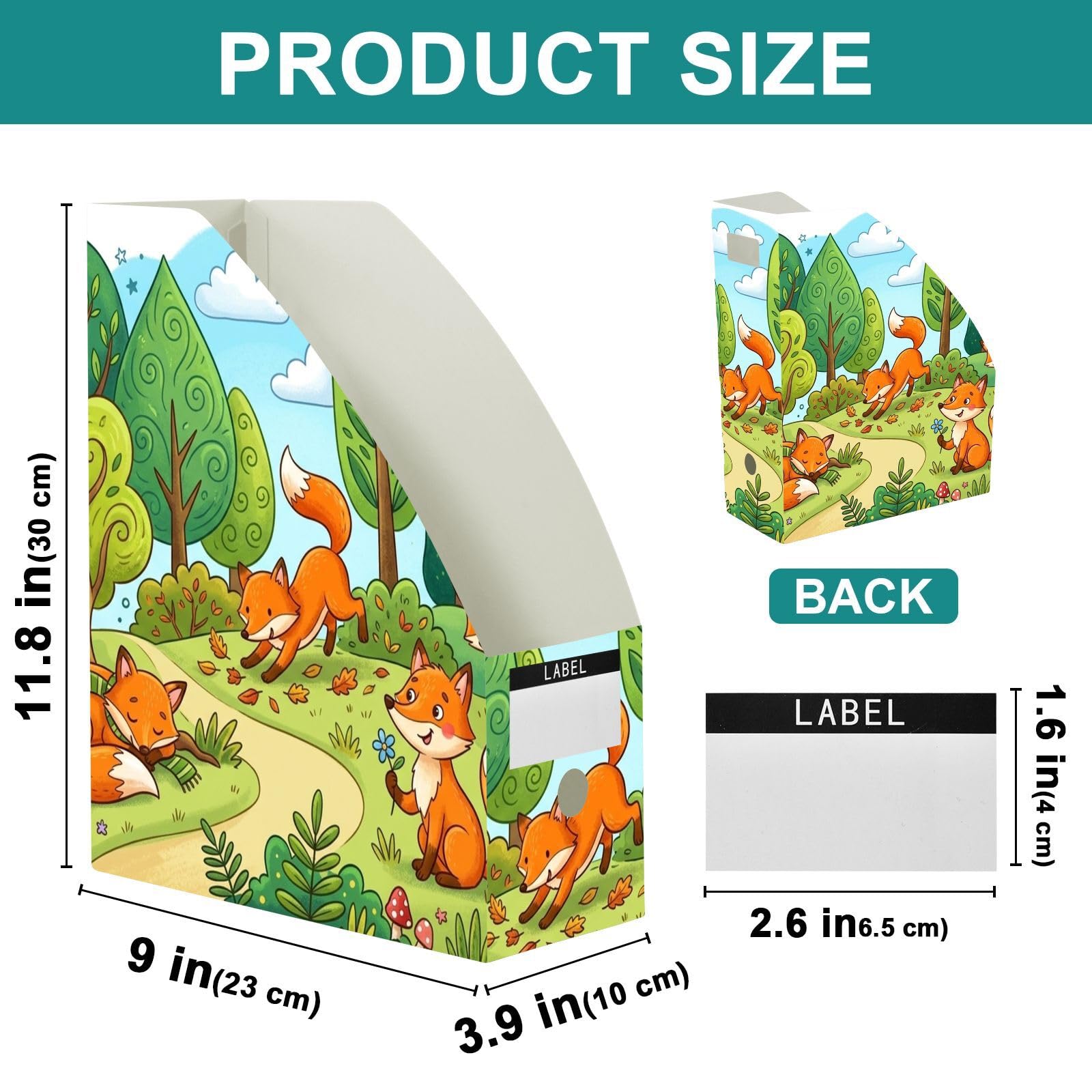 Porte-revues pliable motif renard vert