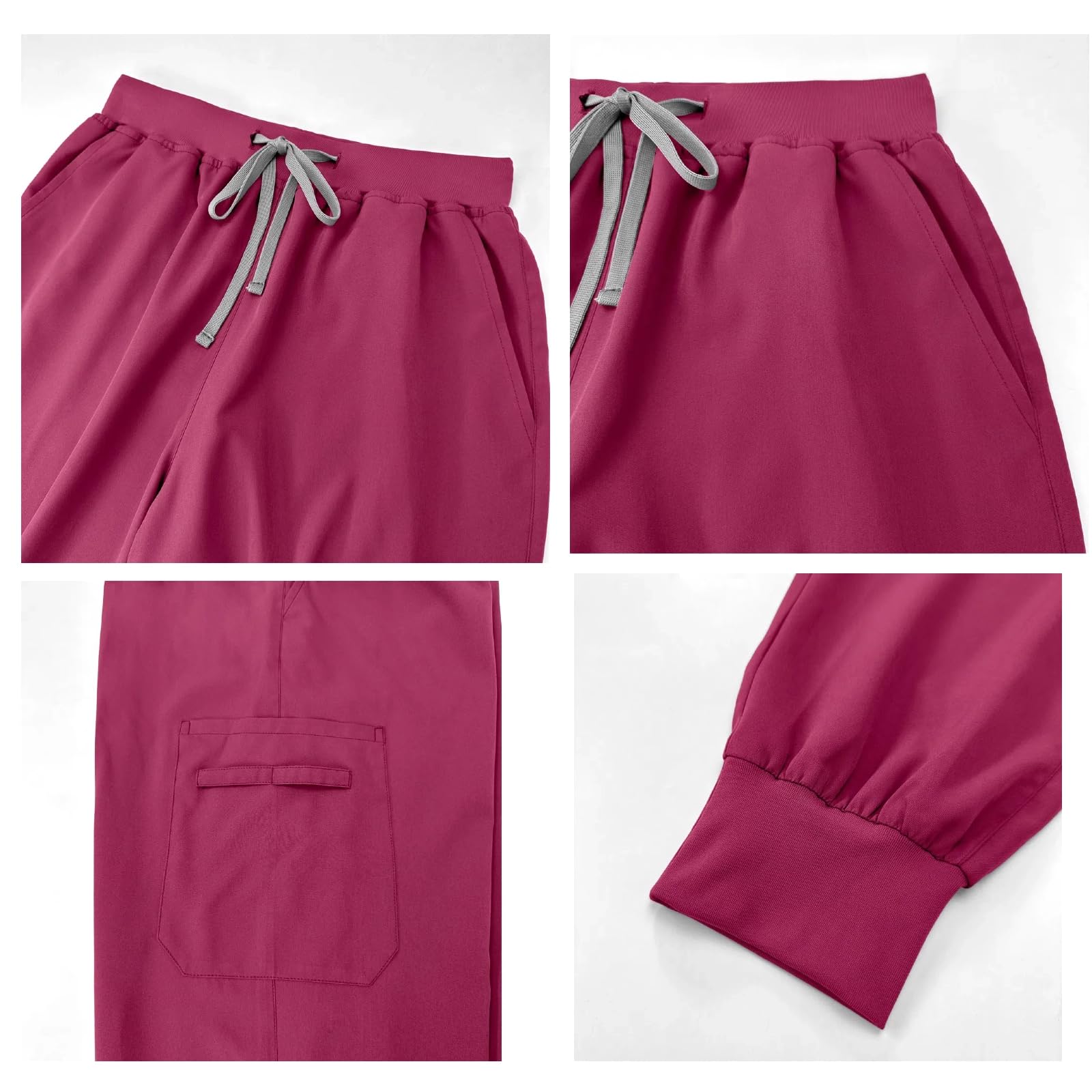 Maizoon Uniformes Conjunto Médico Unisex Top y Pantalón de Poliéster de Manga Corta y Escote en V con 3 Bolsillos