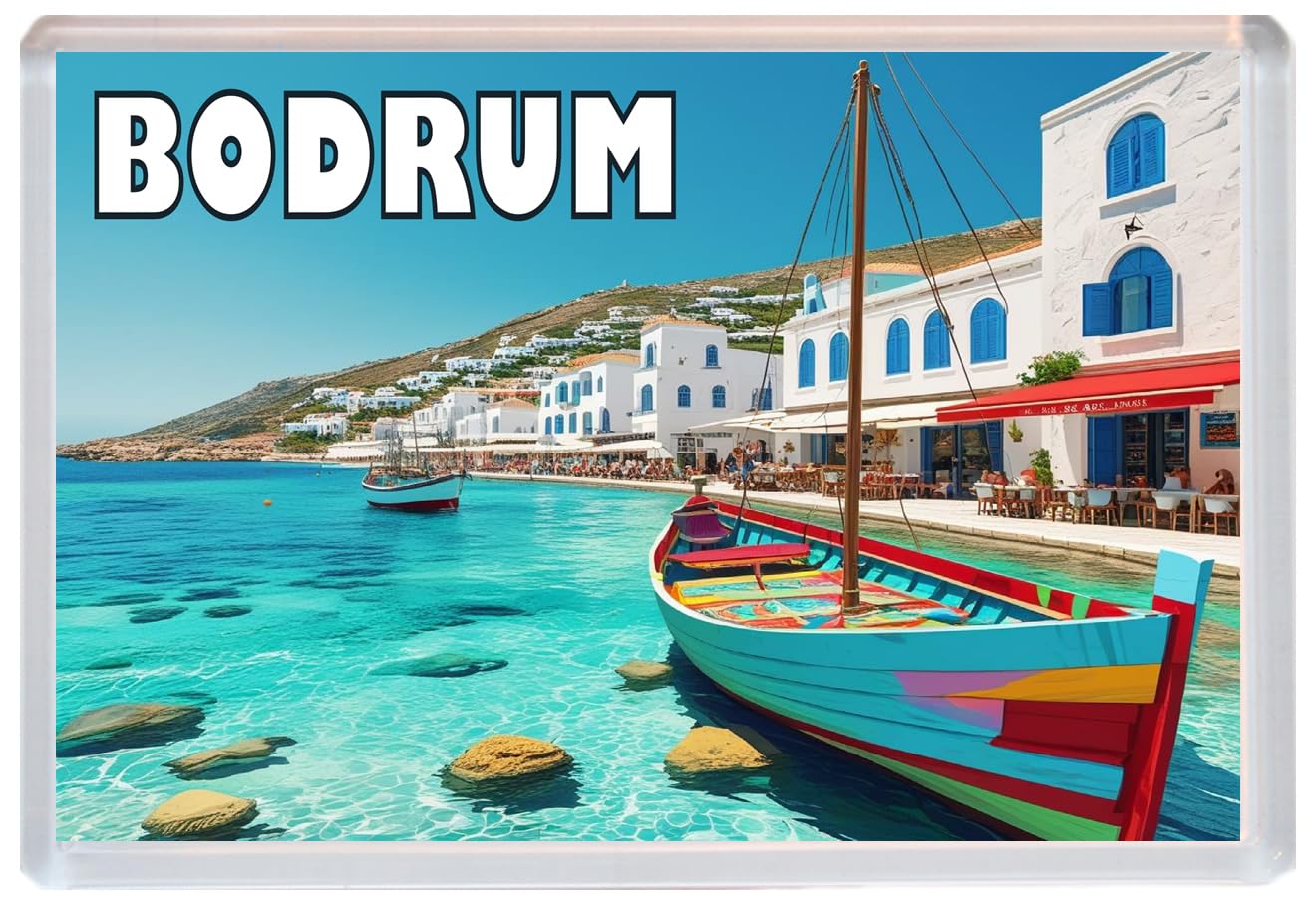 Baked Bean Store Multicolor Bodrum - Jumbo Artistic Fridge Magnet 96 X 67Mm Bbsfhm1873
