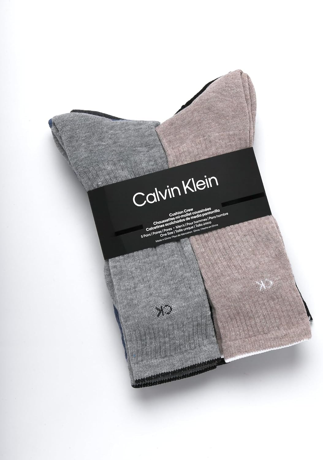 Calvin Klein Mens Crew Socks - 5 Pack Moisture-Wicking Cushioned Athletic Crew Socks for Men for Running & Workout - Image 2