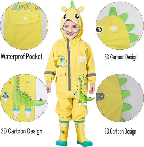 Miniatura 2 de Traje impermeable de una pieza para niños y niñas Fewlby, para lluvia, talla S-XL, 1-6 años