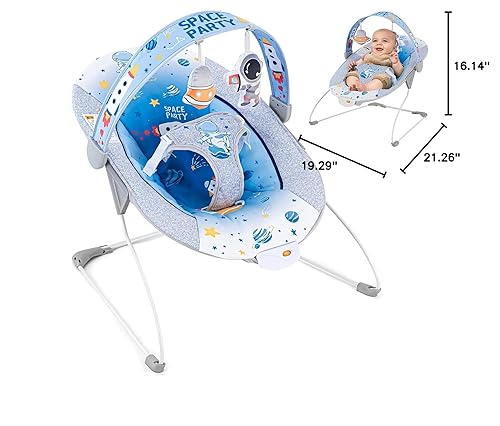 Miniatura 8 de Baby Bouncer - Asiento relajante para bebé, portátil, con música, plegable, para uso en interiores y exteriores, para bebés de 0 a 6 meses, 6 a 20