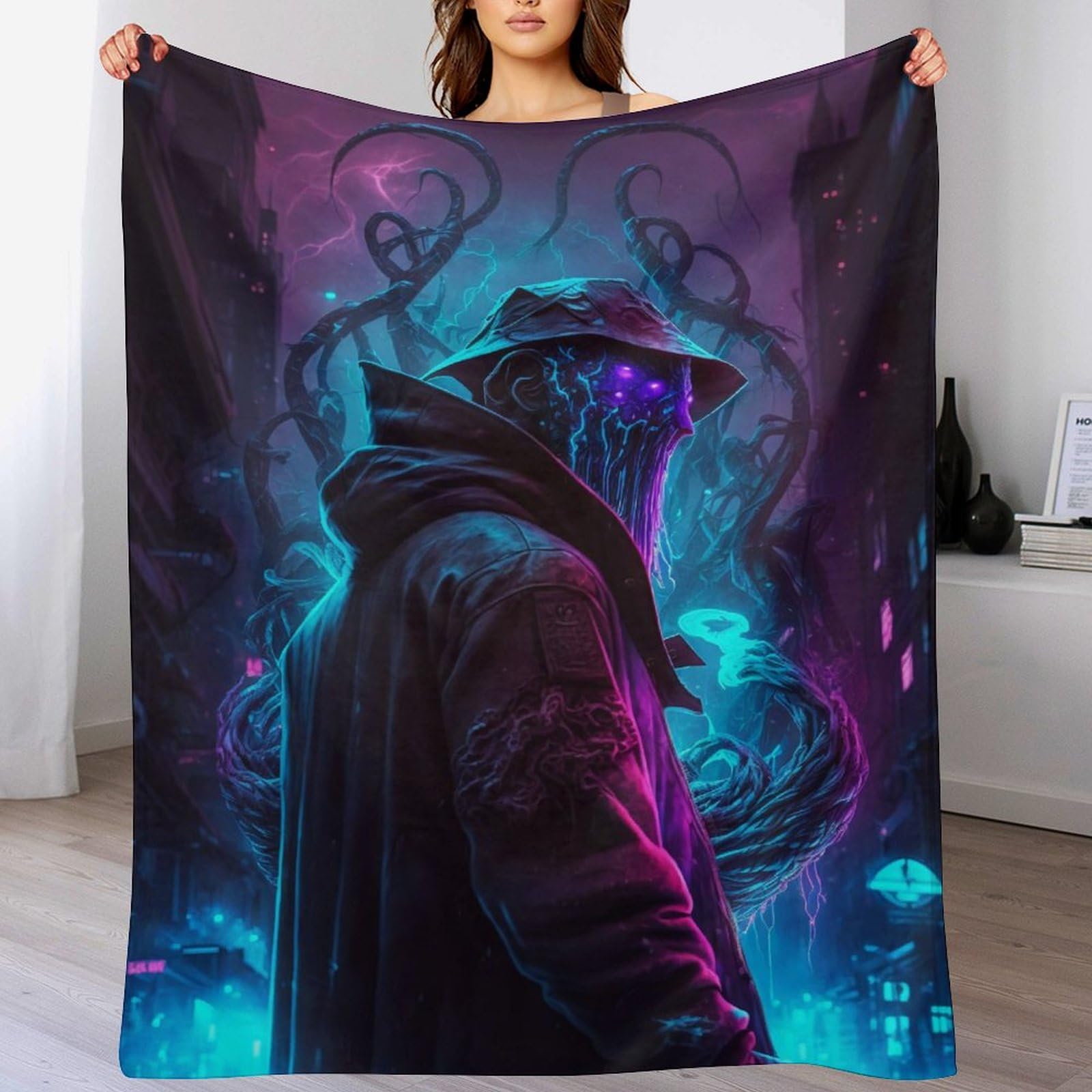 Plaid polaire Poulpe Monsters couverture flanelle douce pour réchauffer les nuits fraîches