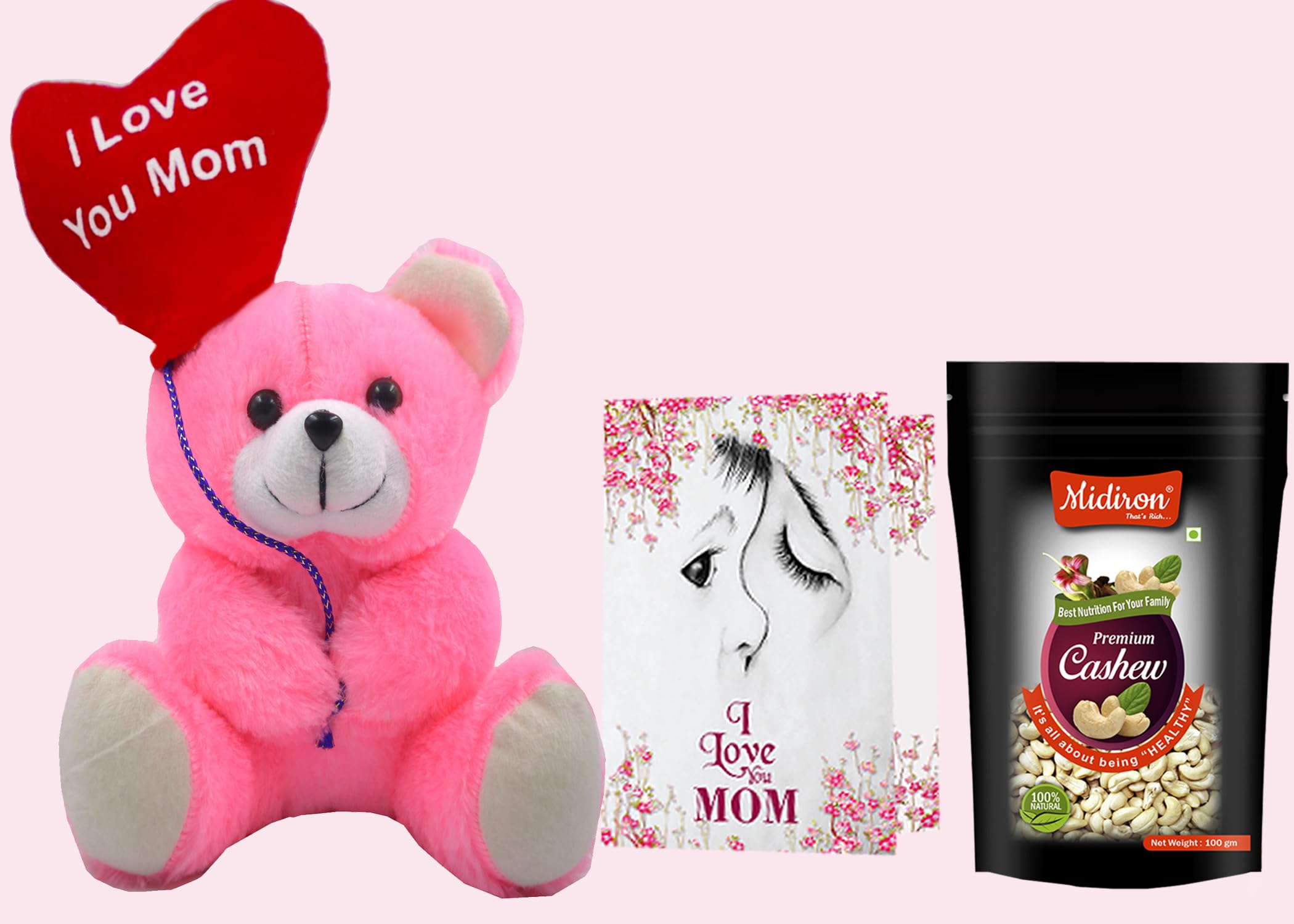 Midiron Beautiful Gift for Mom for Mothers Day, Birthday, Anniversary | High in Protein & Boost Immunity |mother's day hamper, Mom Birthday Gifts, Gift for Mom with 100gm Cashew, Greeting Card-image-23