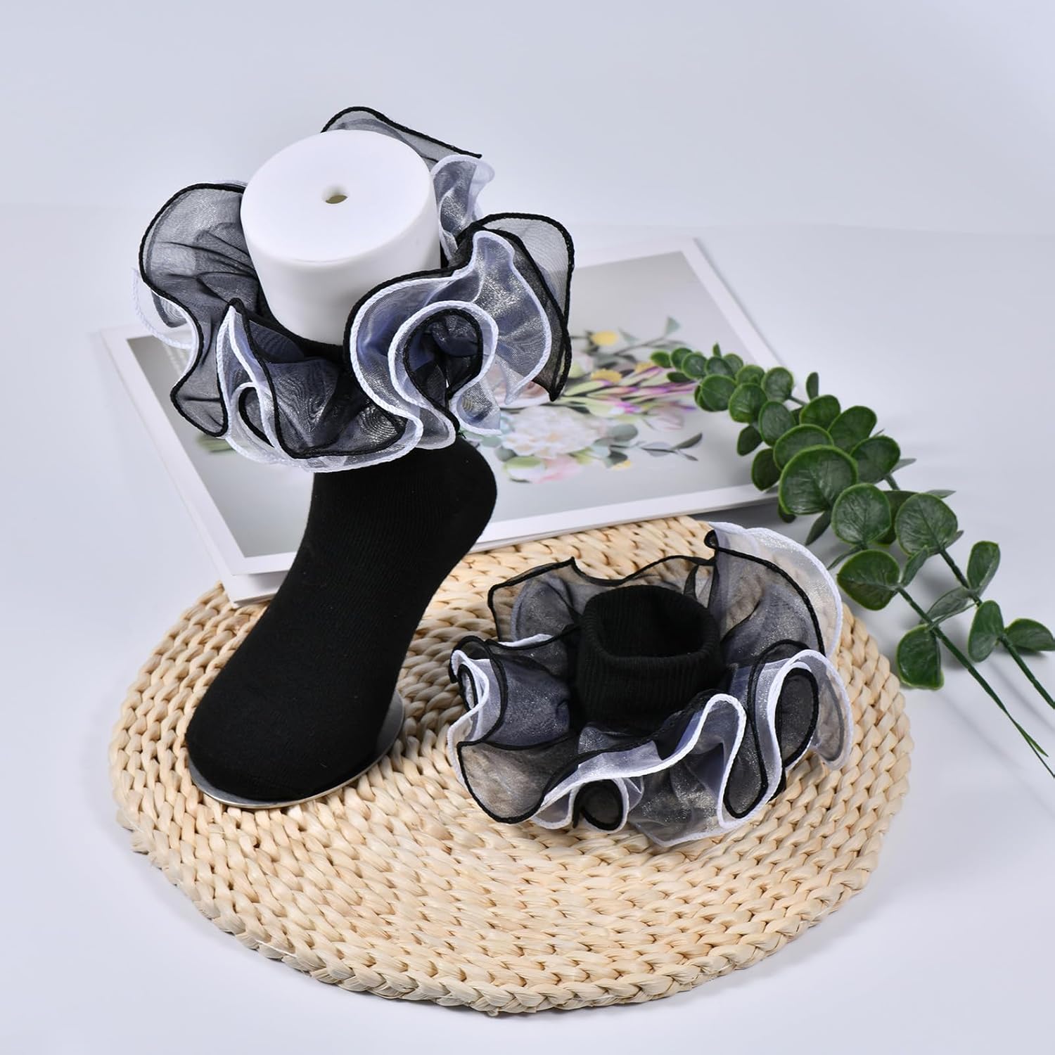 Toddler Baby Girls Ruffle Soft Double Frilly Lace Socks Kids Cute Ankle Cotton Dress Socks - Image 3