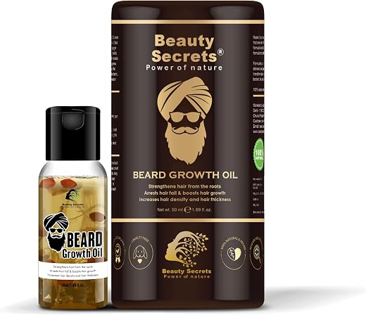 Beauty Secrets Premium Beard Growth Oil with Redensyl -60 ml- Ayurvedic Beard Oil for men to promote thicker,longer & soft...