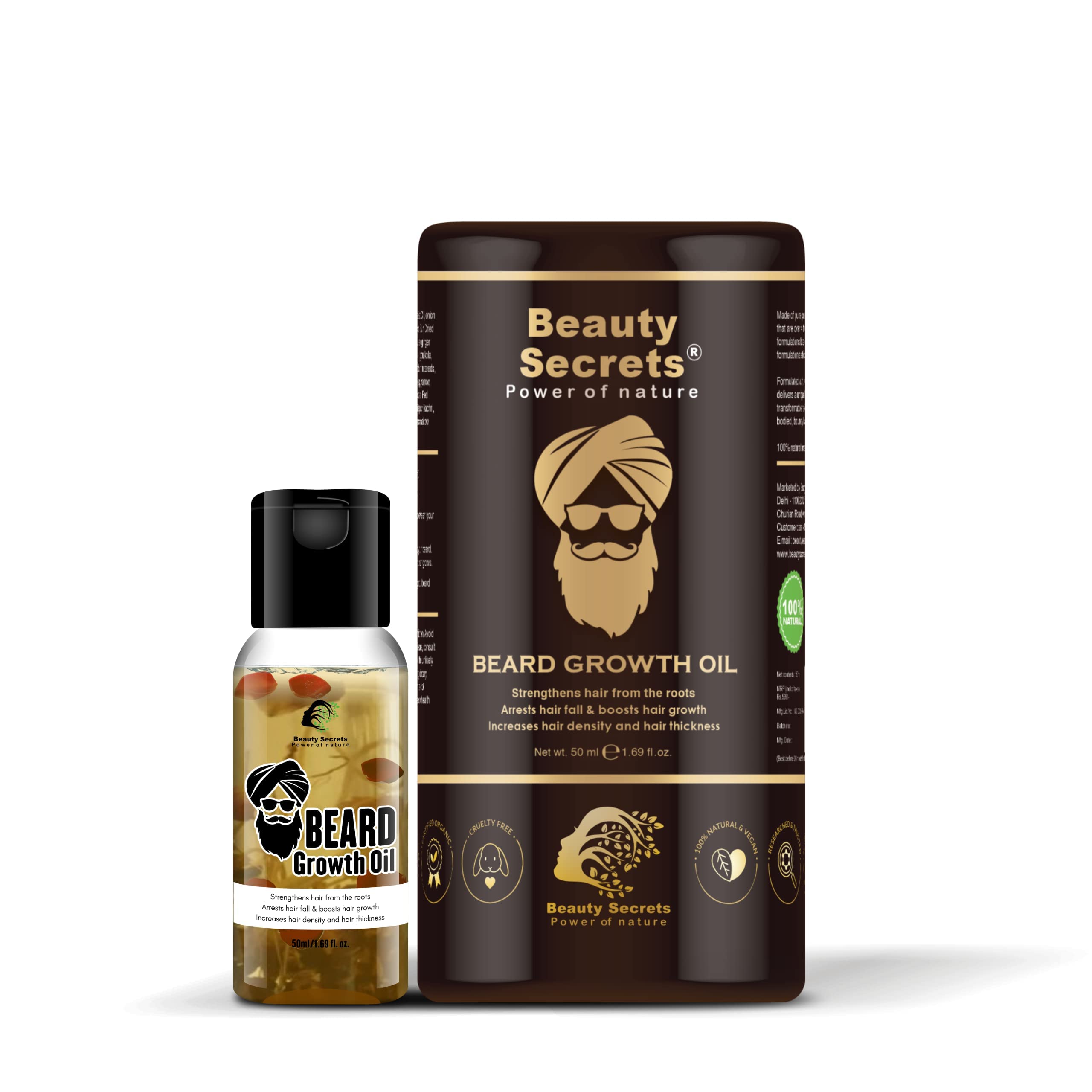 Beauty Secrets Premium Beard Growth Oil -60 ml- Ayurvedic Beard Oil for men to promote thicker,longer & softer beard & mustache growth |100% Natural & Non sticky solution for Dry & Patchy Beard (B09RB2ZKJD) Amazon Price History, Amazon Price Tracker