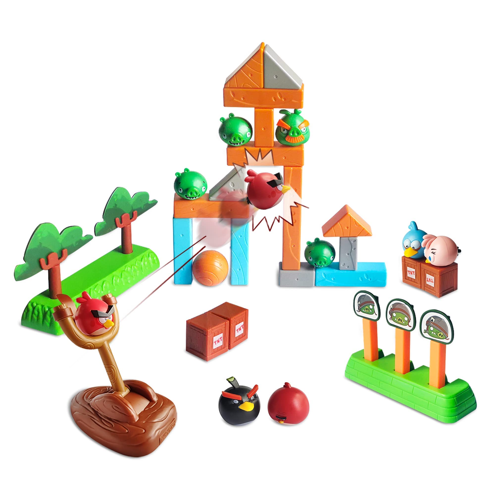 Buy ROLOSO Newly Licensed Angry Birds Toys Playsets Build N’ Launch