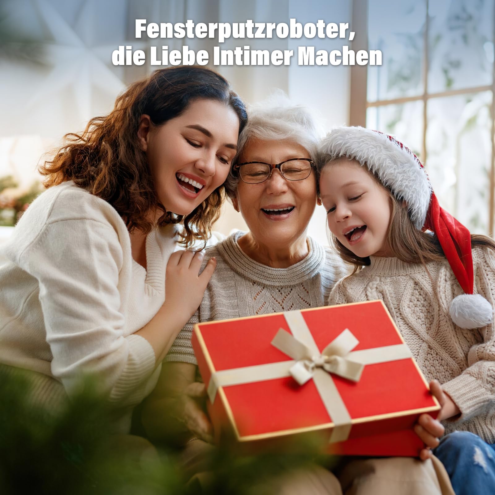 Ehomfory Fensterputzroboter mit Fernbedienung, 6000PA Starke Saugkraft, Automatischem Wasserstrahl mit 100ML Tank, Intelligente Routenplanung, Kantenerkennung, Geeignet für alle Glatten Oberflächen