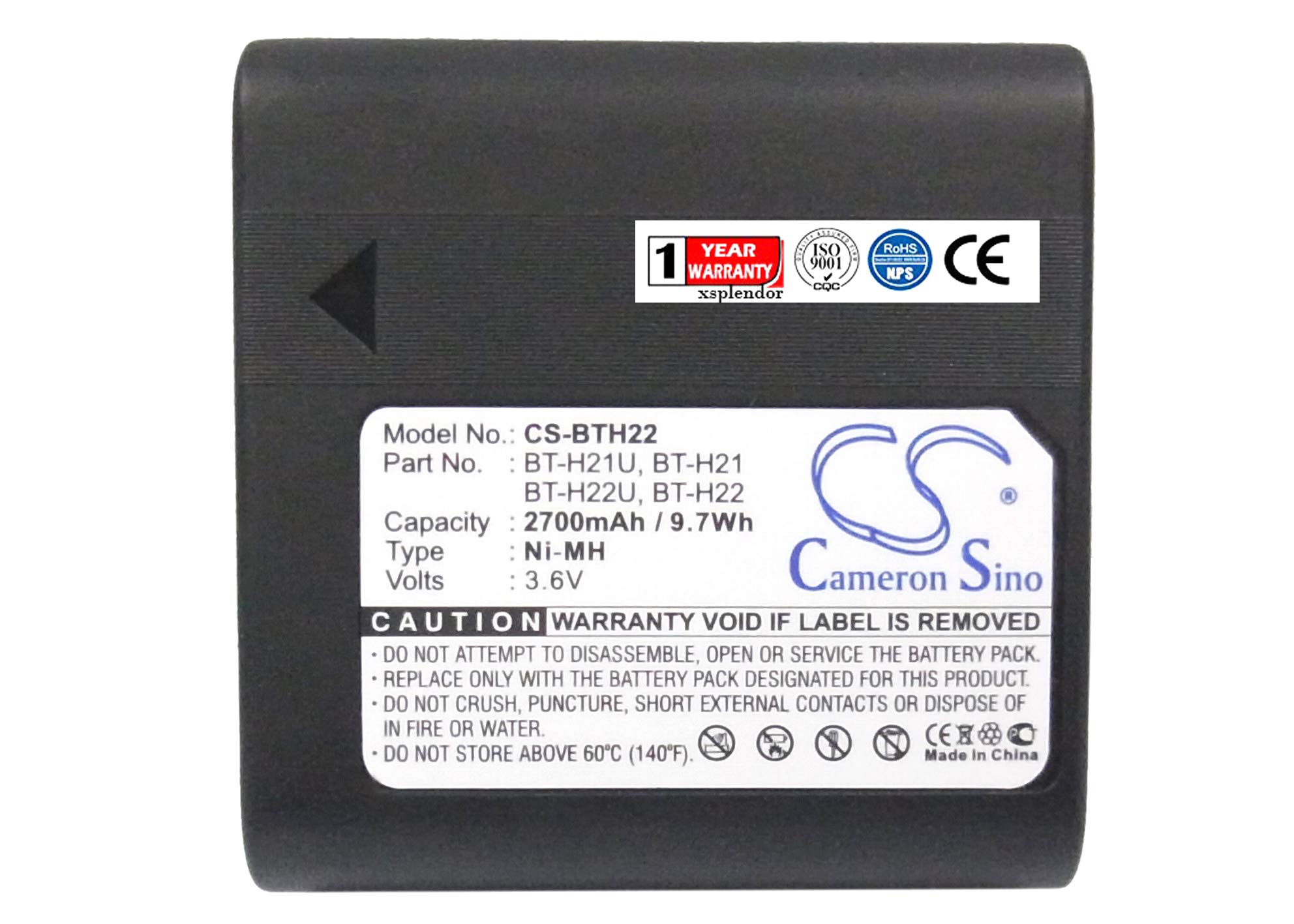 2700mAh Replacement Battery For Sharp BT-H21 BT-H22 Series - Ni-MH 3.6V Power Cell
