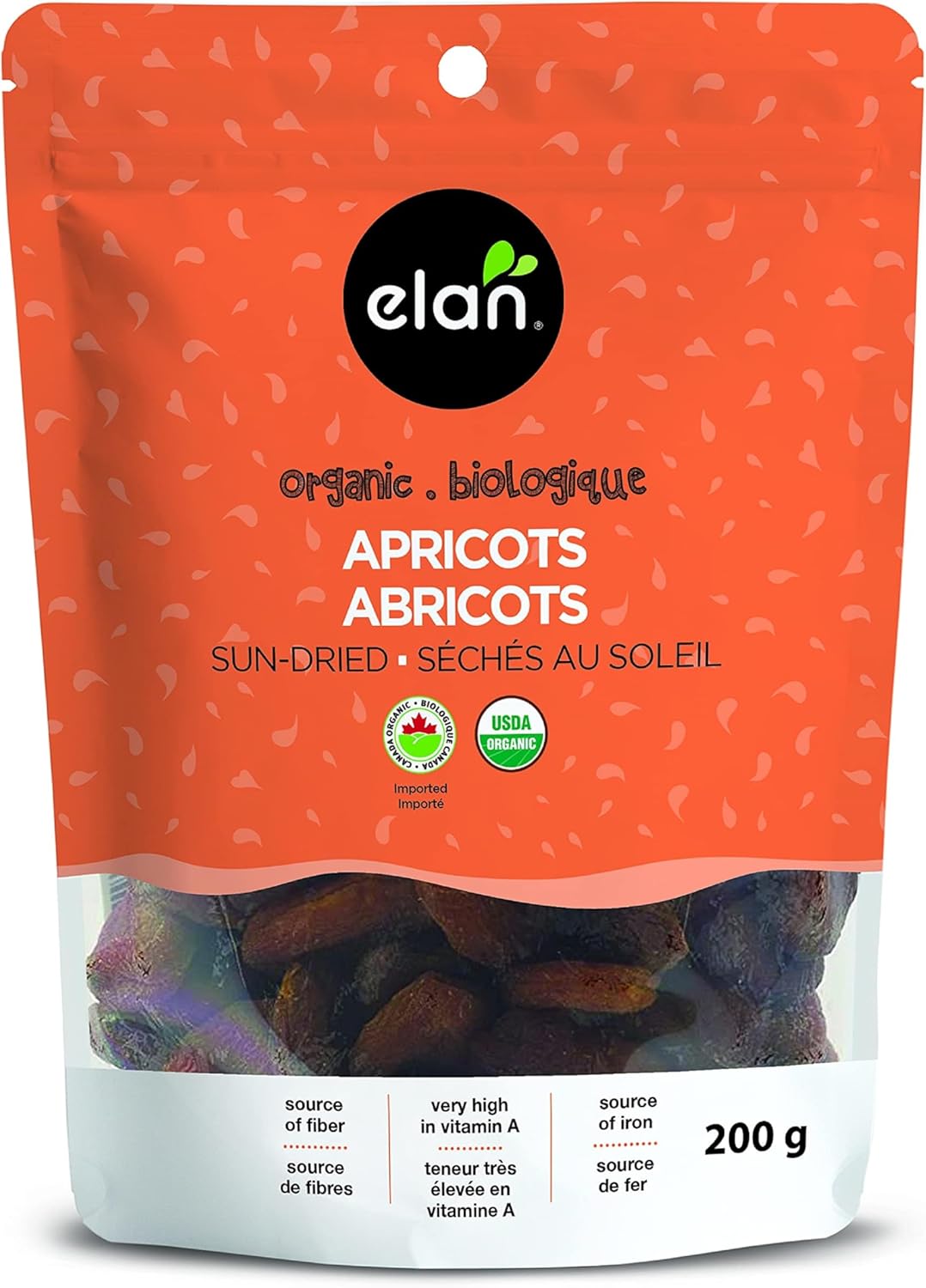 Elan Organic SunDried Apricots, 200g, Dried Fruits, No Sulphites, No