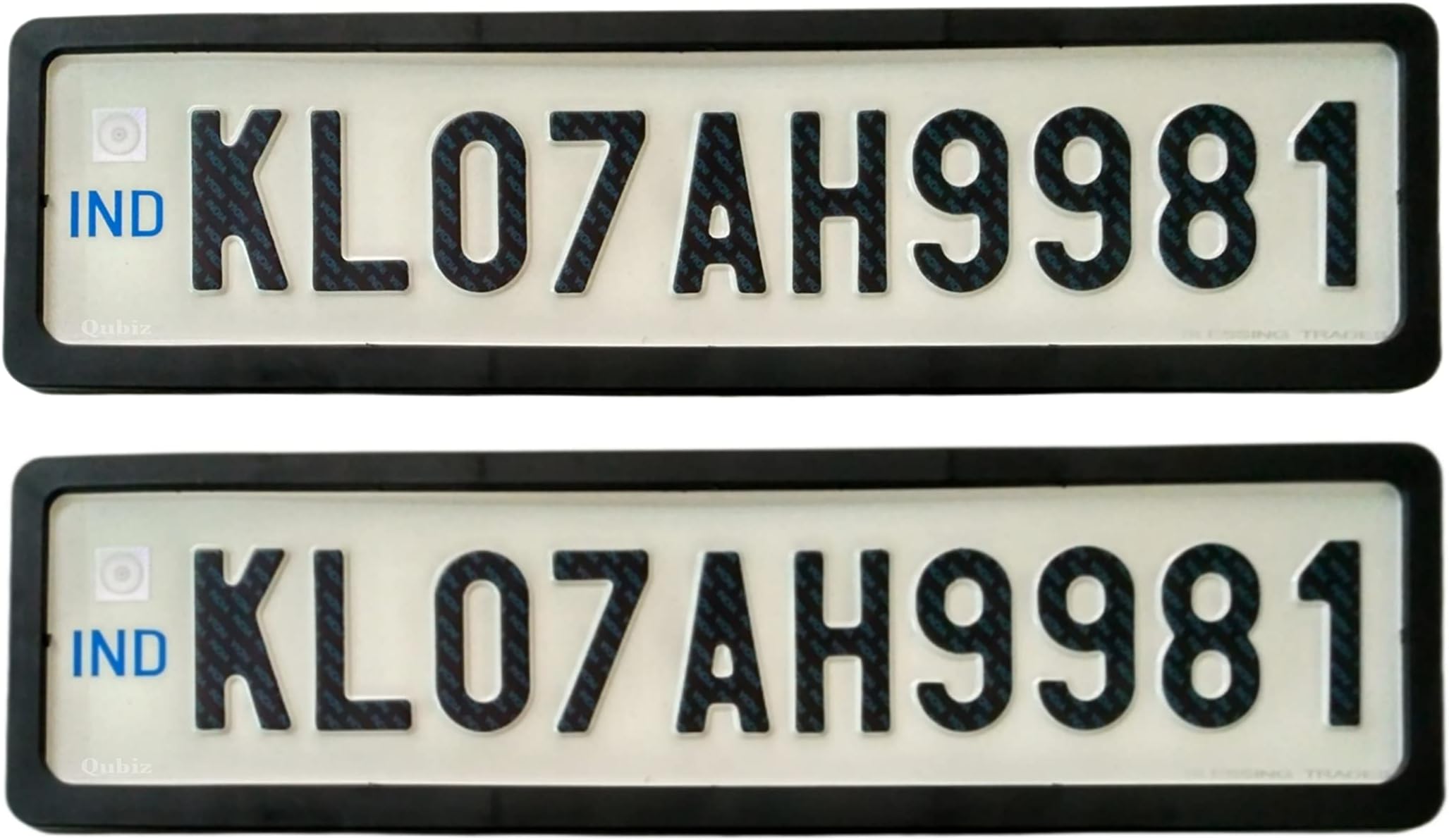 Embossed Car Ind Number Plate with Frame Non HSRP Punching