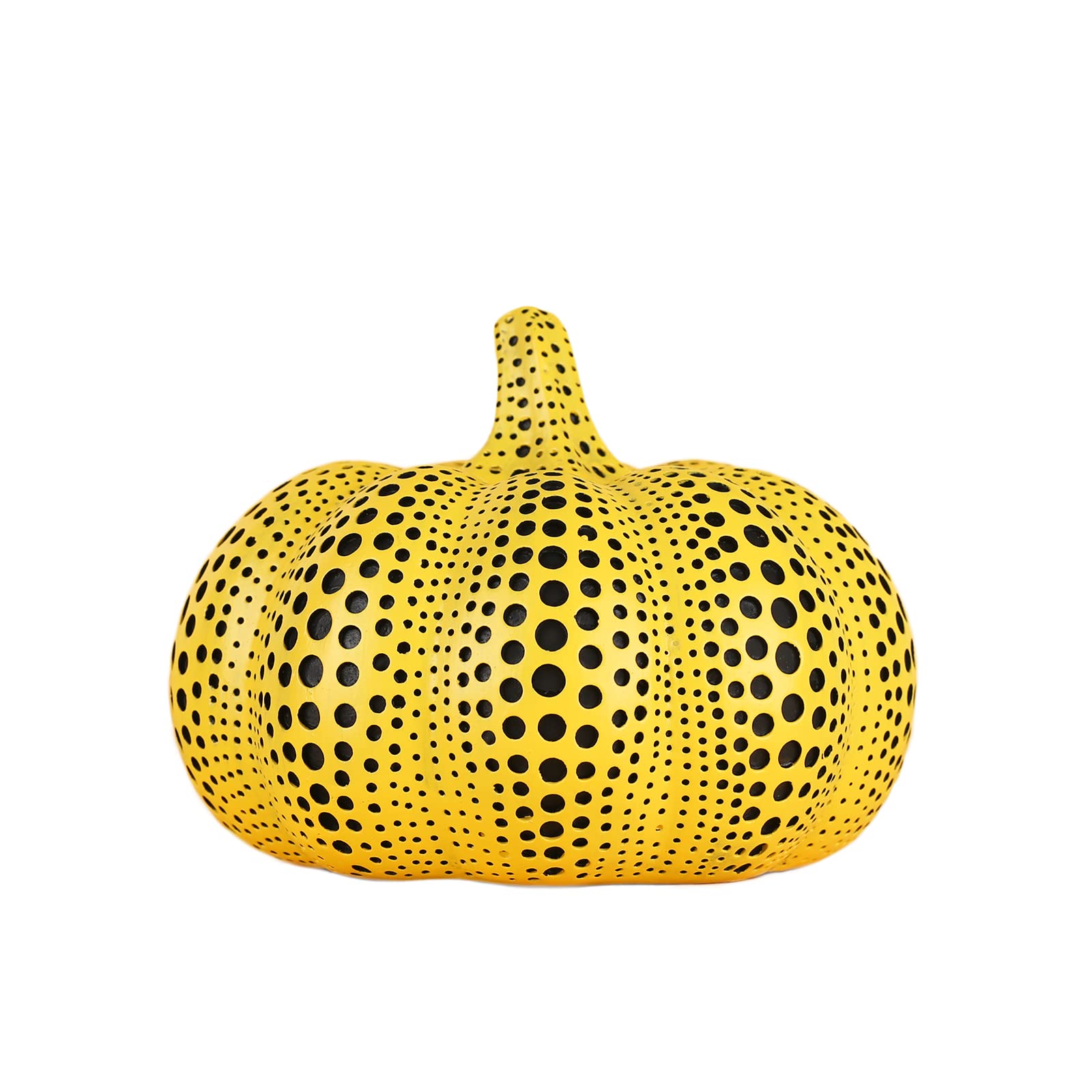 SHENGTIAN Pumpkin Statue, Yellow Polka Dot Pumpkin Statue, Mini Decorative Pumpkins Sculpture, Fake Pumpkin Props, Pumpkin Table Accent, Indoor Fake Pumpkin (B-2(6.29 * 7.87in))