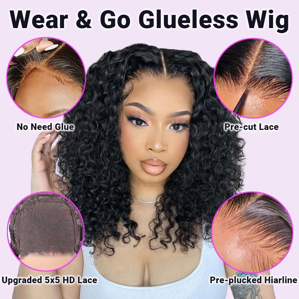 Glueless Human Hair Lace Wig with Pre-Plucked Natural Hairline