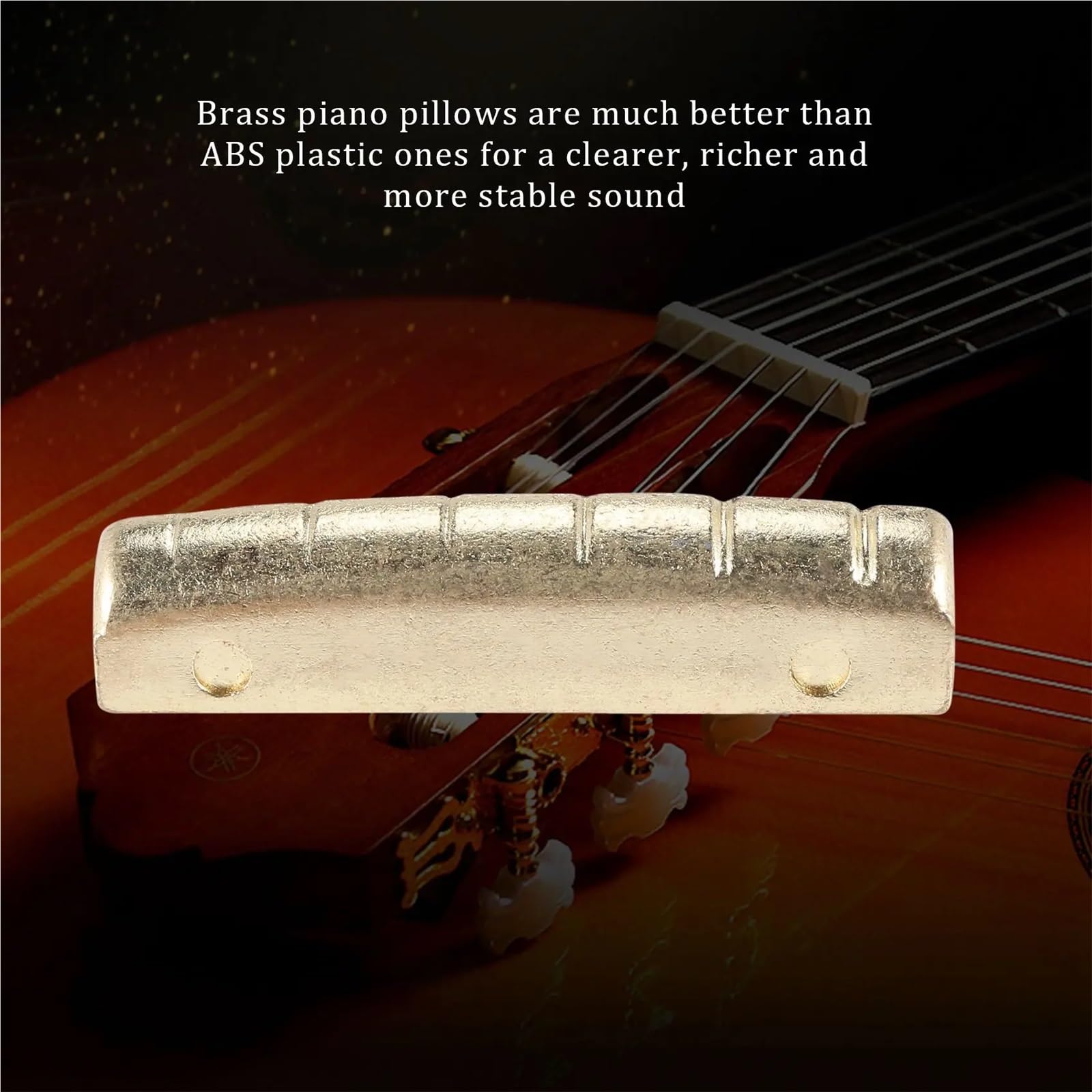 Set di dadi a sella in ottone per chitarra acustica | Migliora il tono e il sustain con perni in ottone massiccio, sella e dadi per chitarra acustica.