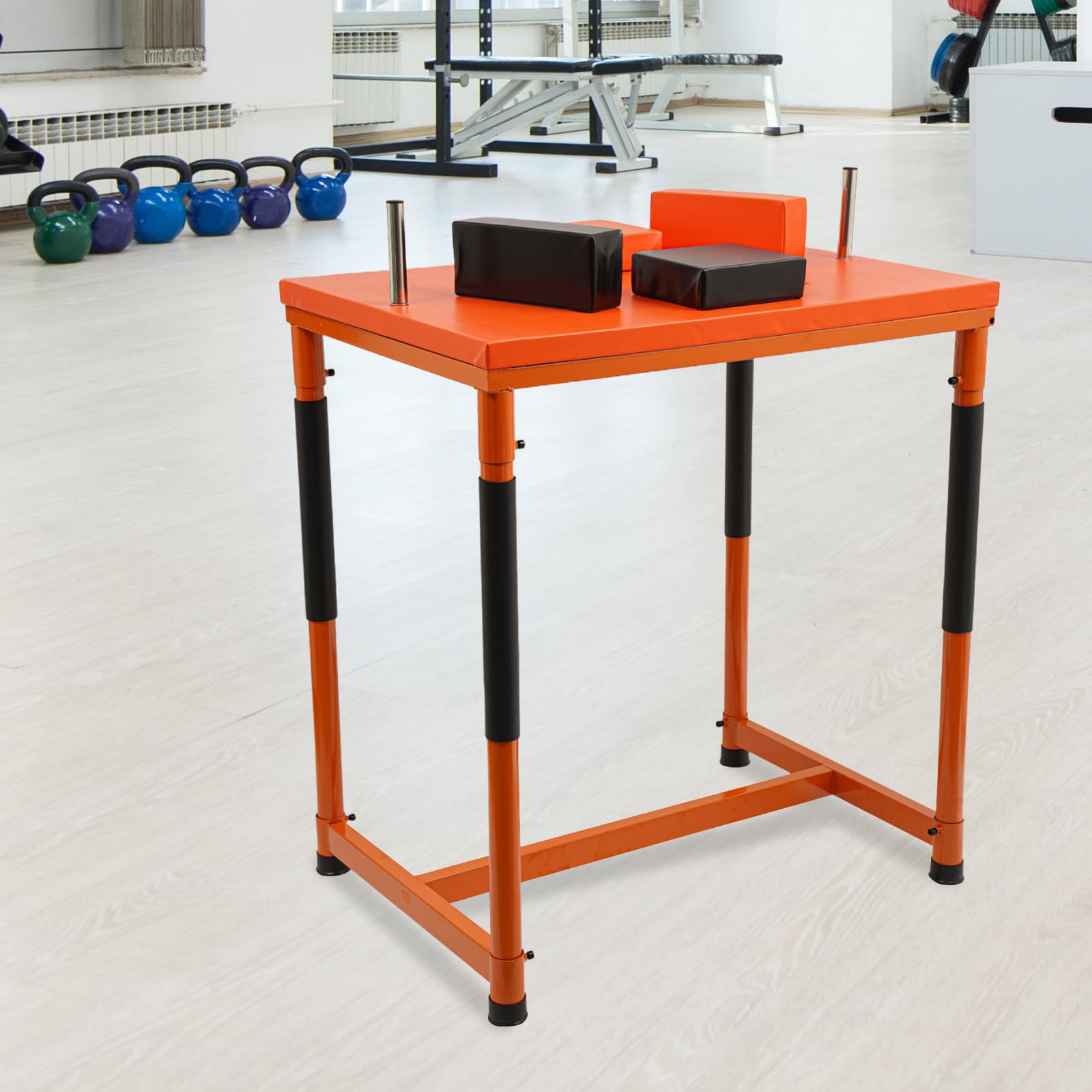 Arm Wrestling Table - Tavolo da braccio professionale per allenamento e competizione, supporto antiscivolo, struttura in acciaio stabile, imbottitura ergonomica, per atleti e club - arancione