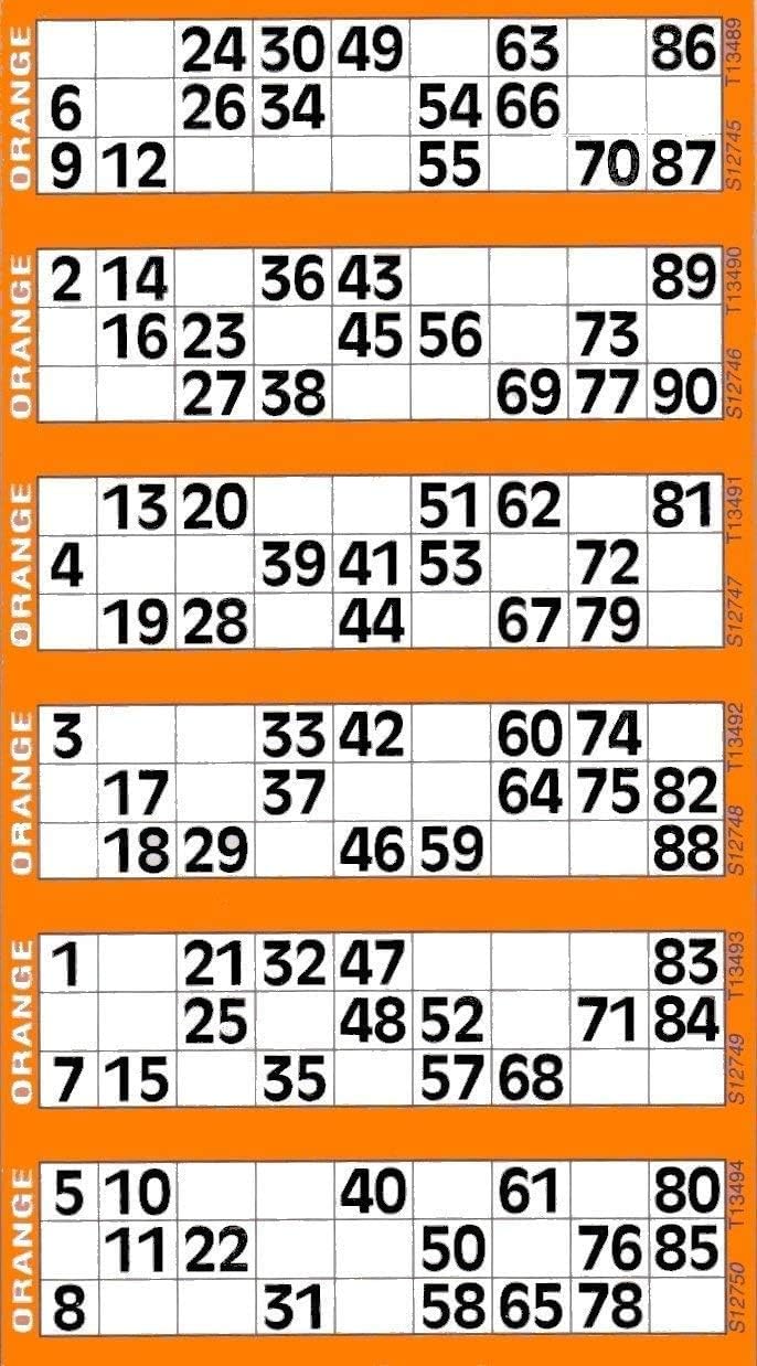600 Bingo Tickets - Pad of Orange 6 to View Flyers