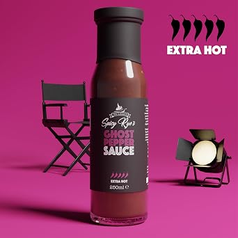 Spicy Rye's Ghost Pepper Sauce 2 Pack 250ml - Smooth, Smokey Extra Hot Sauce Made with Scotch Bonnet Peppers & One of the World's Hottest Chillies
