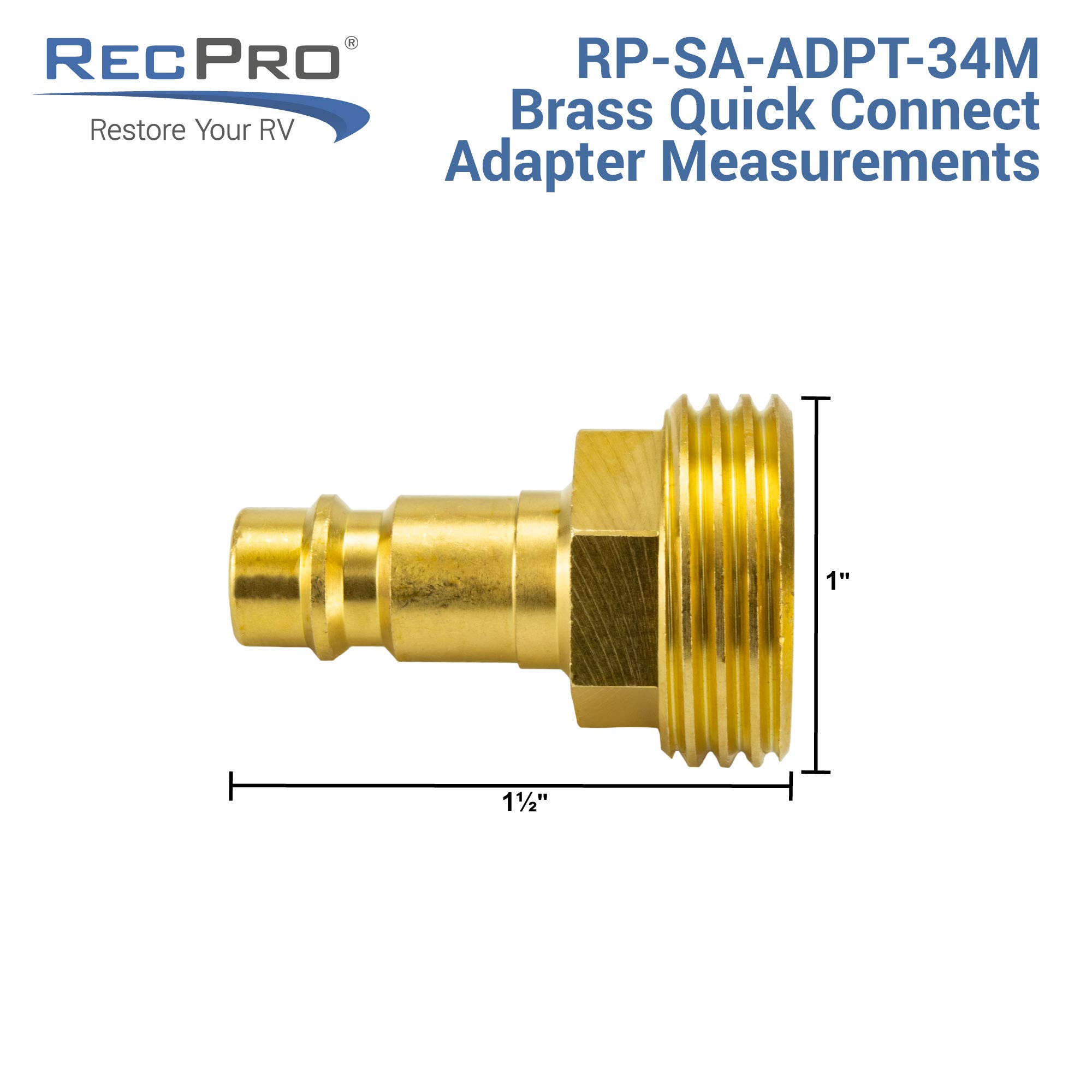 RecPro Conector de conexión de puerto de pulverización exterior RV | Manguera opcional con pulverizador o conector rápido | Puerto de ducha exterior para caravana (negro, conector rápido)