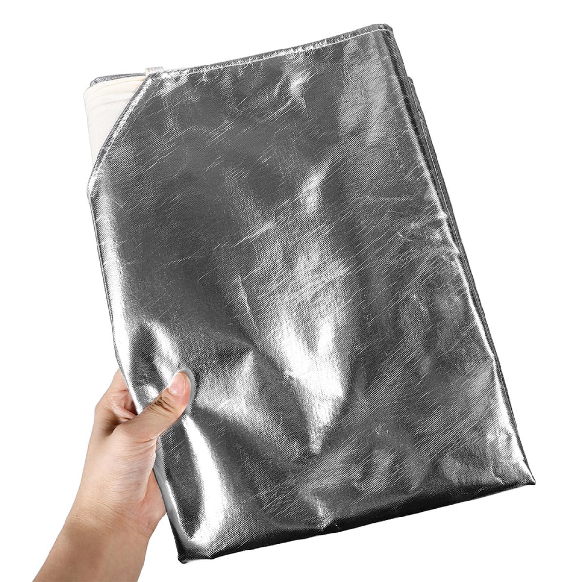 Zerodeko Hitzebeständige Aluminiumfolie Schürze Feuerfeste Arbeitsschutzschürze mit Reflektierender Aluminiumschicht Verstellbar Langlebig für Industrie Schweißen und Haushaltsschutz