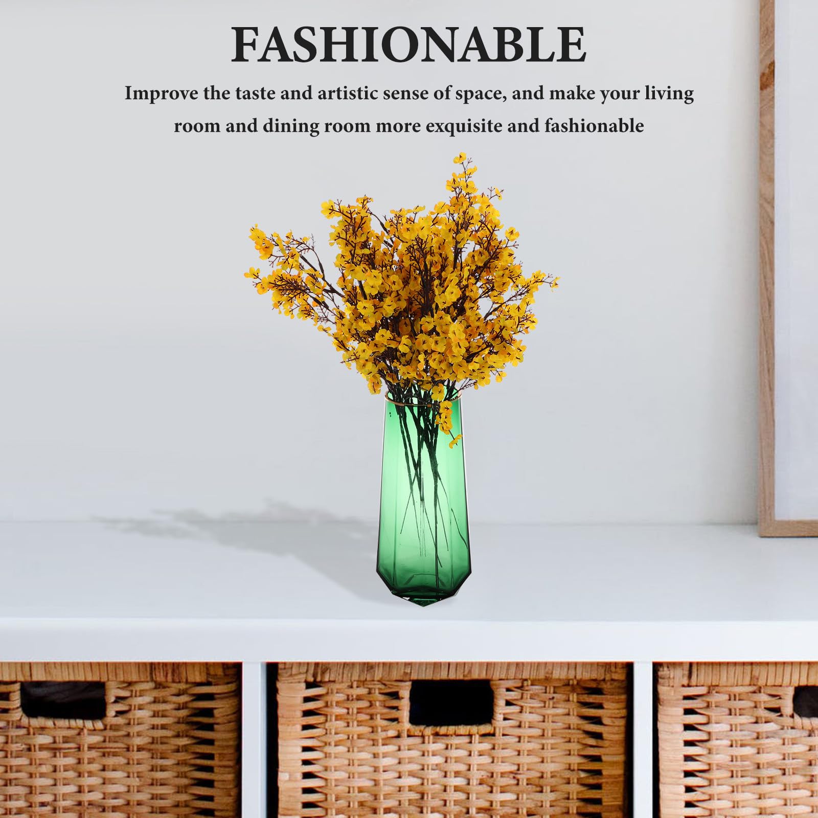 Alasum Kreative Grüne Glasvase als Pflanzgefäß und Tischdeko Blumenvase aus Glas für Hochzeitsfeier und Wohnraumgestaltung