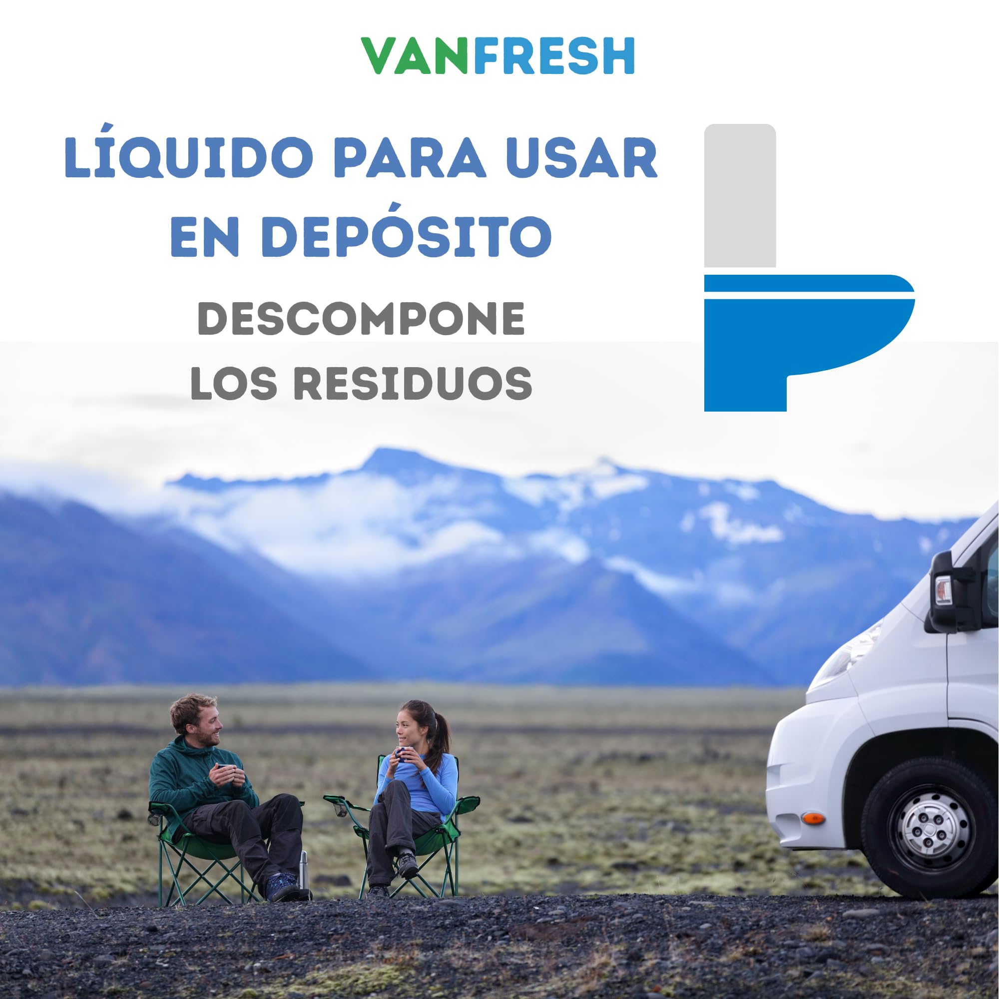 Vanfresh WC Blue – Líquido para Depósito de WC Químico 5L | Aroma Fresco, Limpieza y Control de Olores para Inodoros Portátiles, Autocaravanas y Camping