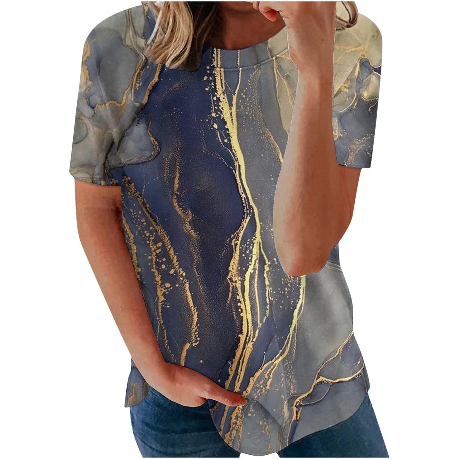 Womens Plus Size T Shirts Summer Tops,Dandelion Graphic Tees for Women 2023 Round Neck Womens Short Sleeve Tops